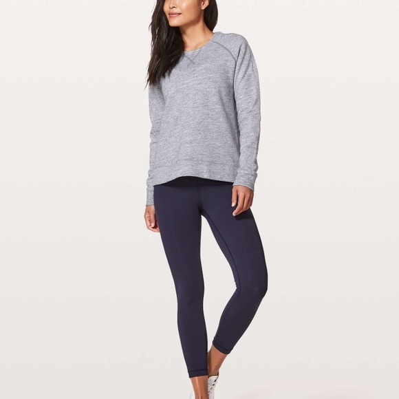 lululemon athletica Tops - LULULEMON Grey Blue Just Pleat It Crew Pullover Sz